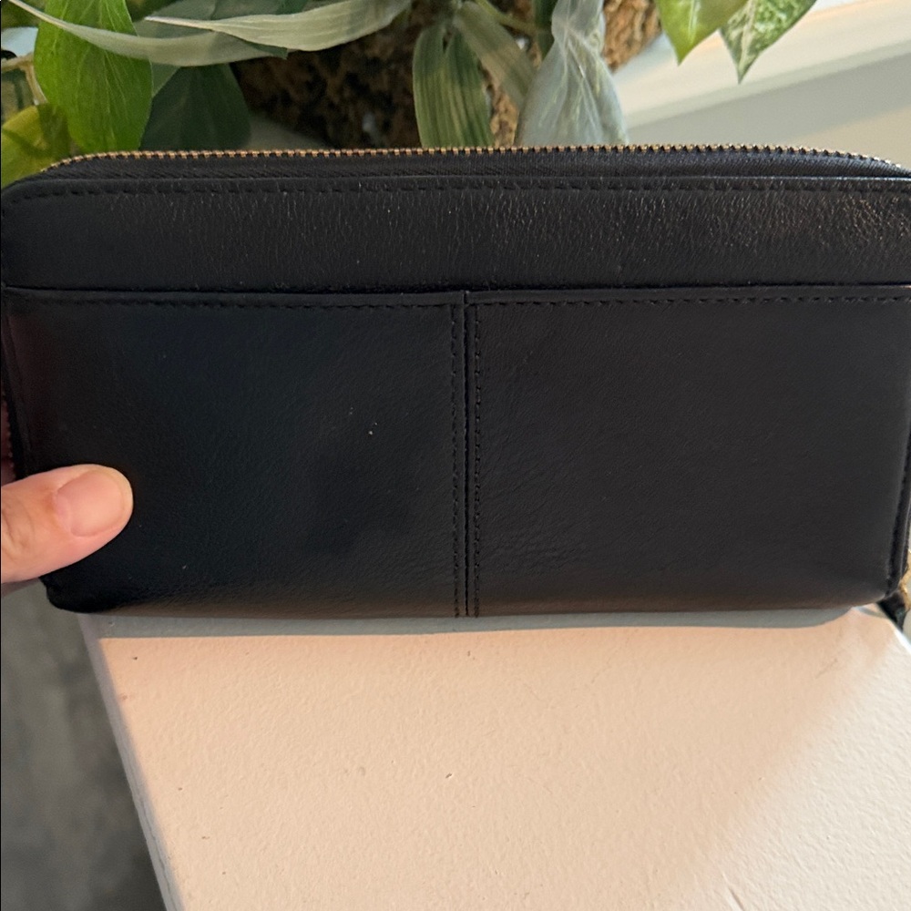 Coach Black Leather Zip-Around Wallet - Picture 6 of 9